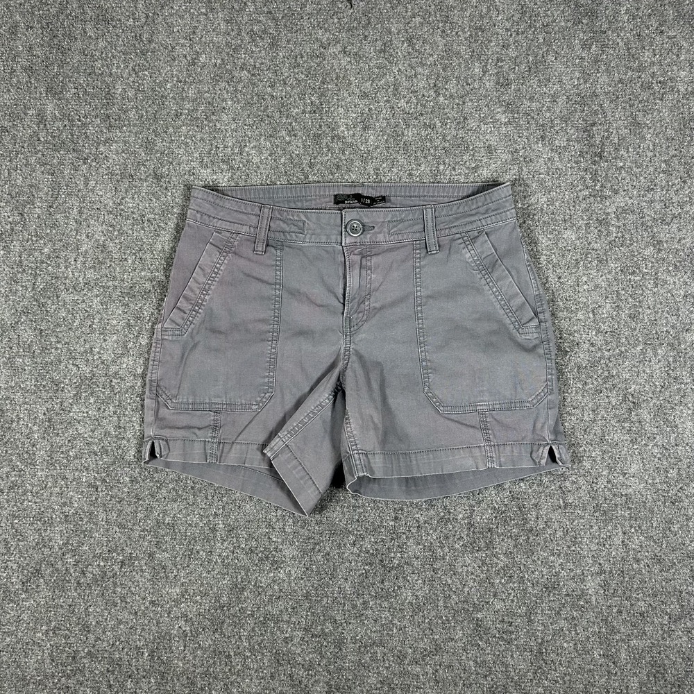 PrAna Shorts Womens 6/28 Gray Utility Twill Casual Summer #3459